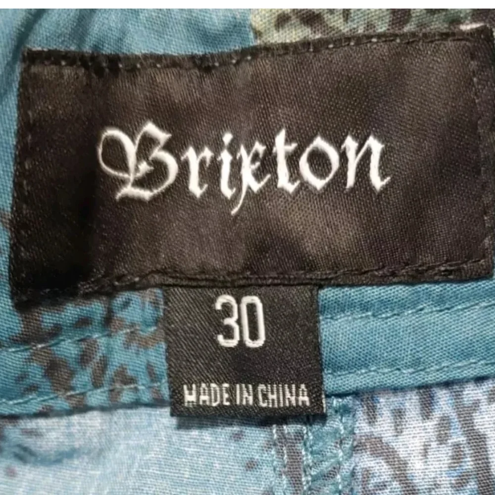 Brixton Leeward Boardshorts Men 30 Swim Trunks Preppy Pool Beach Blue Gold New